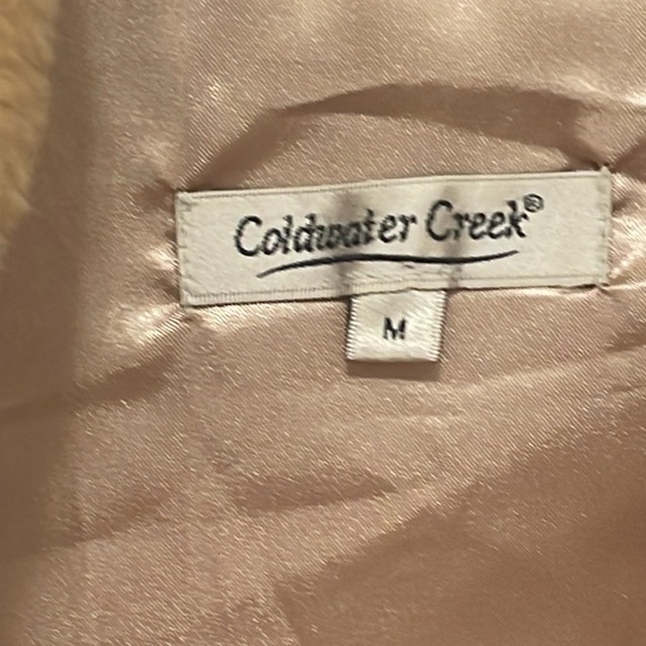 Coldwater‎ Creek Faux Fur Sleeveless Vest with 2 pockets, Women’s Sz M Tan Gold - Picture 3 of 9